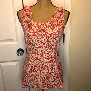 Banana Republic Coral and White Floral Top
